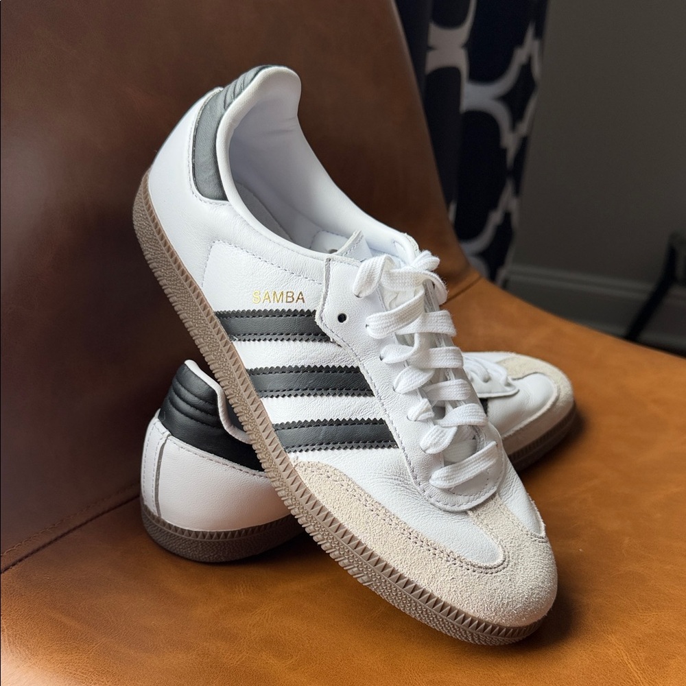 Adidas Samba White with Black Stripes